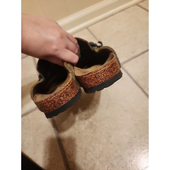 Birkenstock Women's "Eaton" Olive Green Suede Clog Mules Size 38 US 7.5 - Picture 5 of 10